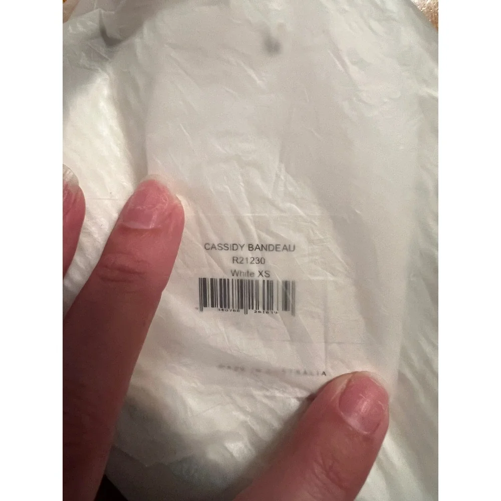 Rumer the Label Cassidy Bandeau‎ Bikini Top White Ribbed Textured NWT